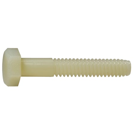 1/4-20 Hex Head Cap Screw, Nylon, 1-1/2 In L, 10 PK